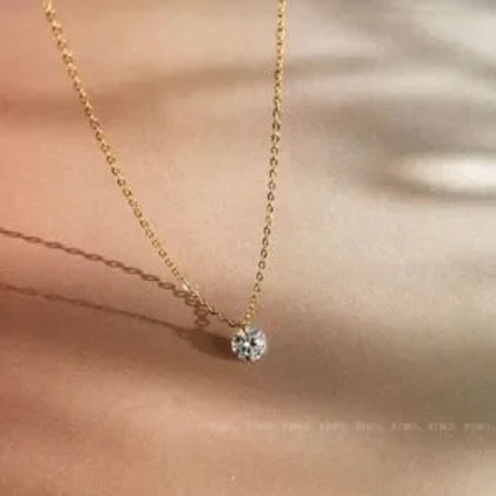 New Minimalist Tiny Stone Necklace 925?Sterling Silver Minimalist Gold Necklace